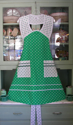 1940 Green / White Polka Dot