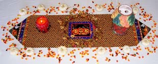 Halloween table runner 13"x 47" with poined edge