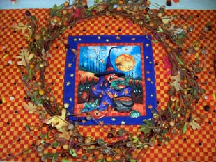 Closeup Halloween Table Runner. click for more views