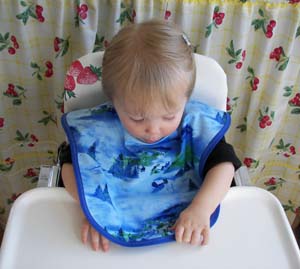 Blue baby bib
