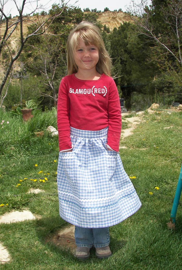 Blue Gingham Half apron