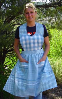 Heart Apron in blue, red, or yellow gingham
