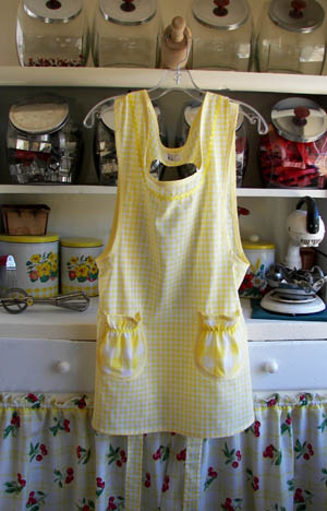 Grandma yellow gingham apron