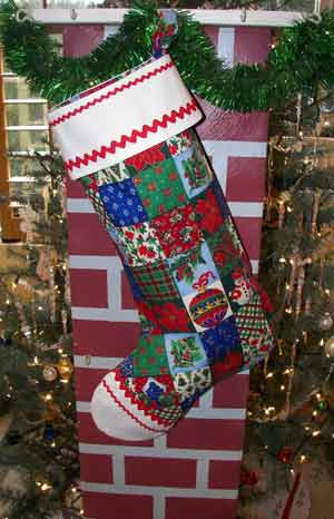 Large Old Time Christmas Stocking, click for larger view