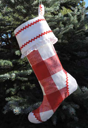 Red Check Christmas Stocking