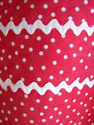 Close up red poka dots.