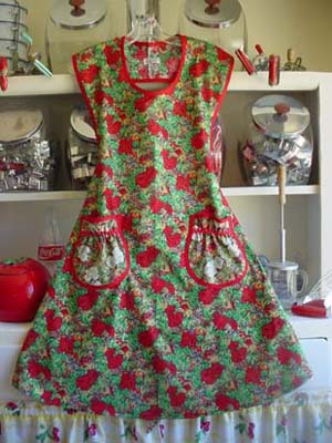 Rose Holiday Rose apron, click for larger view