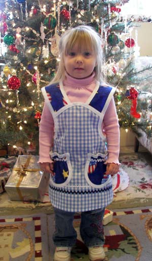 1940 Child Heart Stars and Stripes Apron