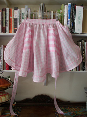 1944 pink gingham half aprons