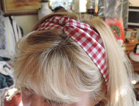 Lucy Hair Wrap in Red Gingham