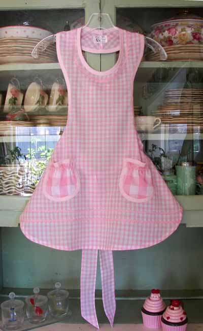 Aunt Rose Pink Gingham Apron