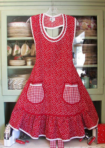 Aunt Rosie in Red Polka Dot ruffle 