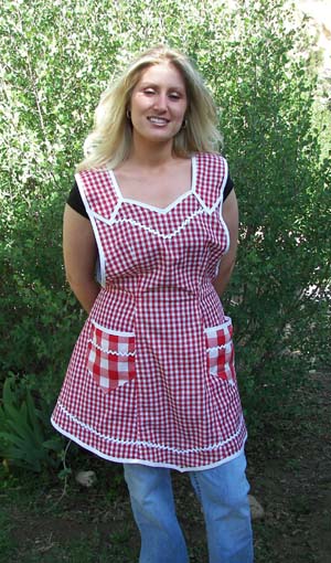 Aunt sophie in red gingham 