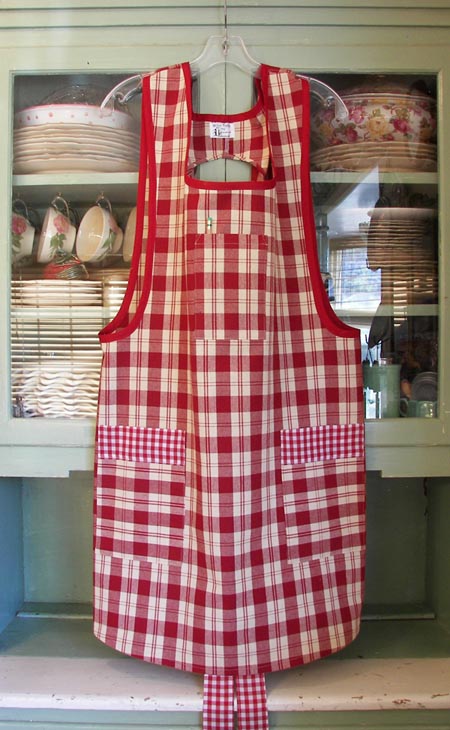 Grandpa red plaid man apron