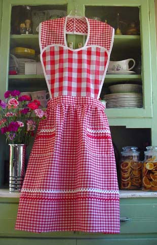 Red Gingham Heart Aprons
