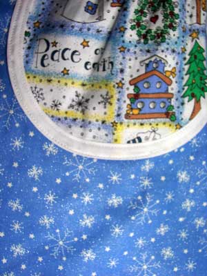 Grandma apron in silver snowflake