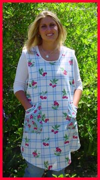Ready to Wear Violet blue cherry apron