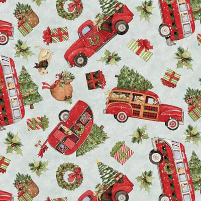 Red Truck and Dog Christmas Apron