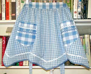 Victory Blue Gingham Half Apron